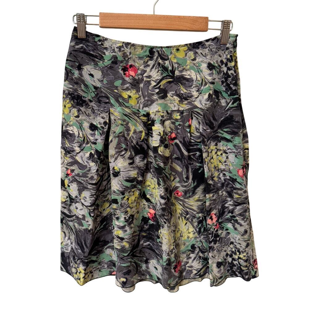 Mac & Jac 100% Silk Abstract Floral Skirt | Women's Size 6 | Lightweight Boho